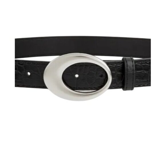 2/$30 Classic Style Black Alligator Faux Finish Leather Belts - Picture 3 of 6